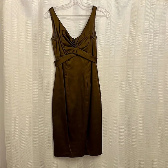 Cache | Dresses | Size 6 Gorgeous Medium Brownmocha Satin Dress | Poshmark